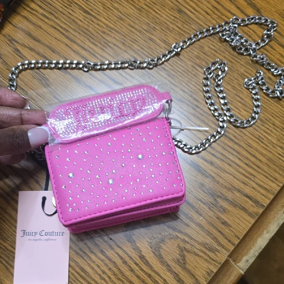 Juicy Couture Pink Mini Bag with Silver Chain - Picture 1 of 8